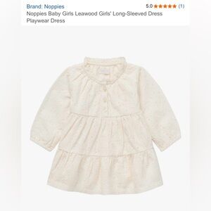 Noppies Cream Long-Sleeved Baby Dress 12-18 mths